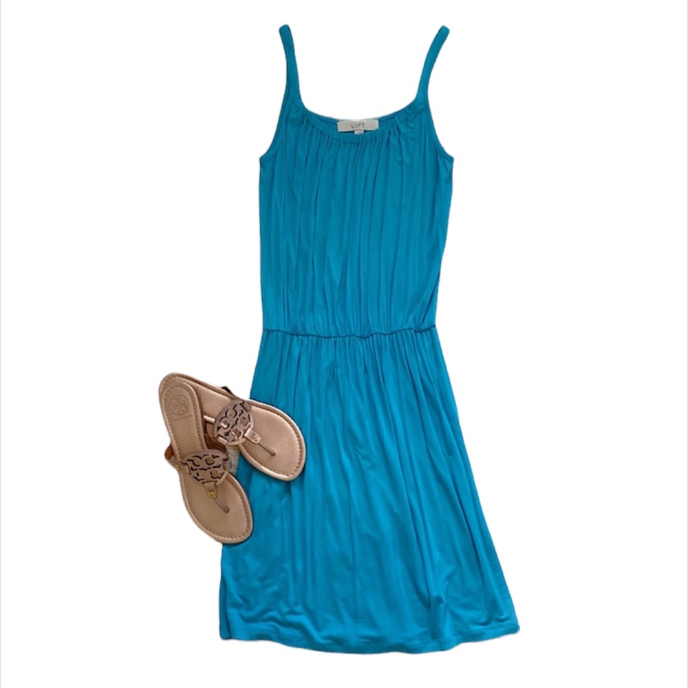Loft blue sun dress